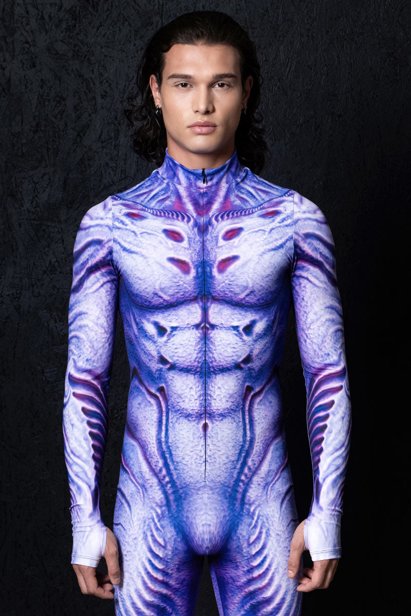 Alien Skin Men's Costume, Sexy Alien Costume, Full Body Halloween Costume, Alien Muscle Body Costume, Futuristic Halloween Costumes, Alien Bodysuit,
