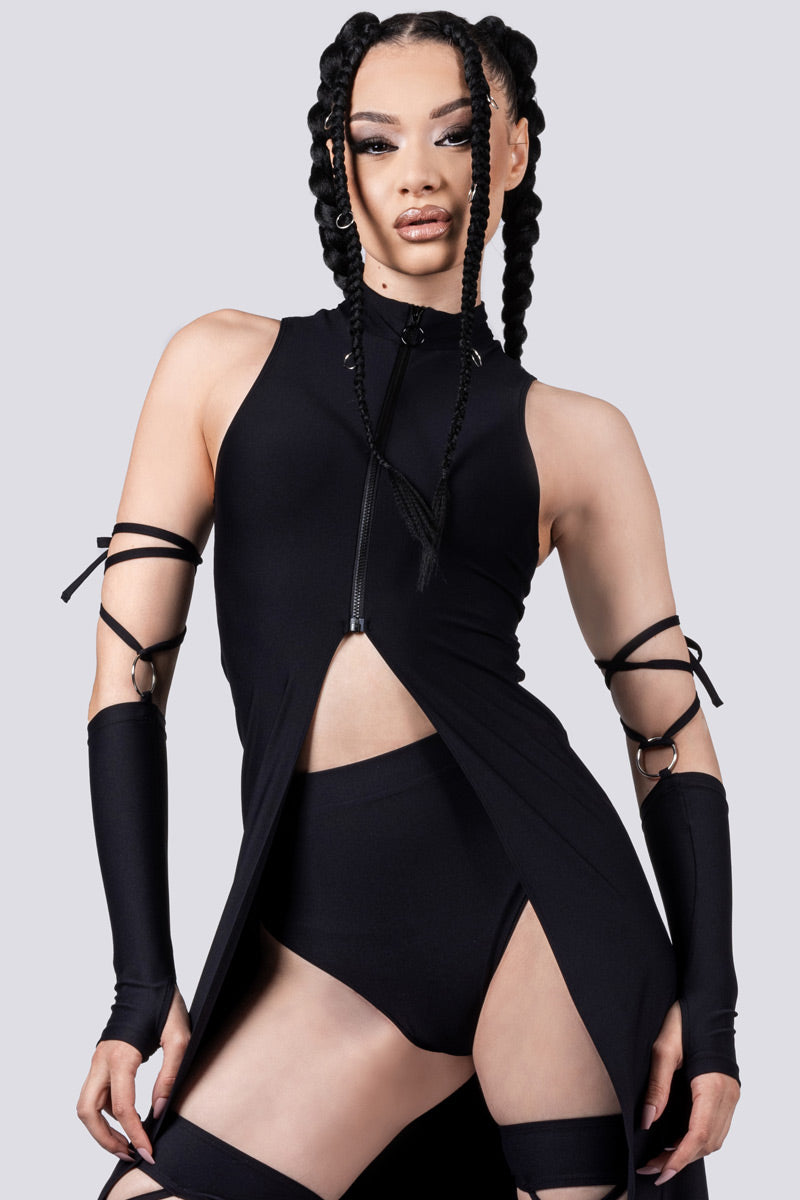 Black Cut Out Maxi Dress  Techno outfit for Festivals, M
