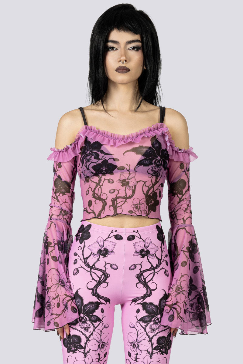 Black Orchid Flare Pants Set | Devil Walking