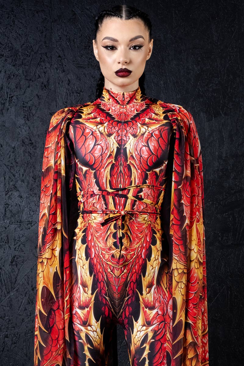 crimson-dragon-costume-with-wings-close-view