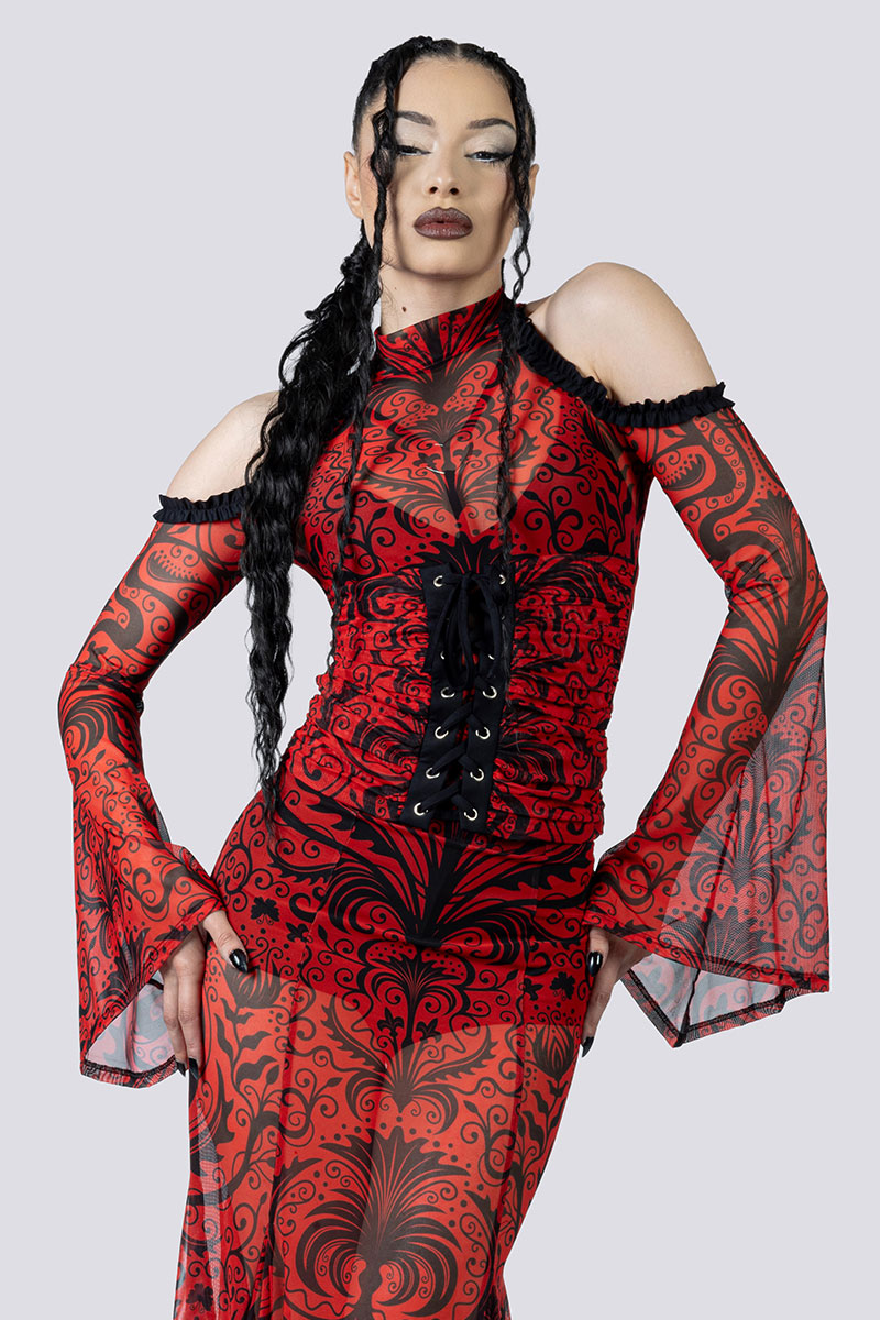long sleeve corset top dress Crimson Temptress Long Sleeve Corset Top