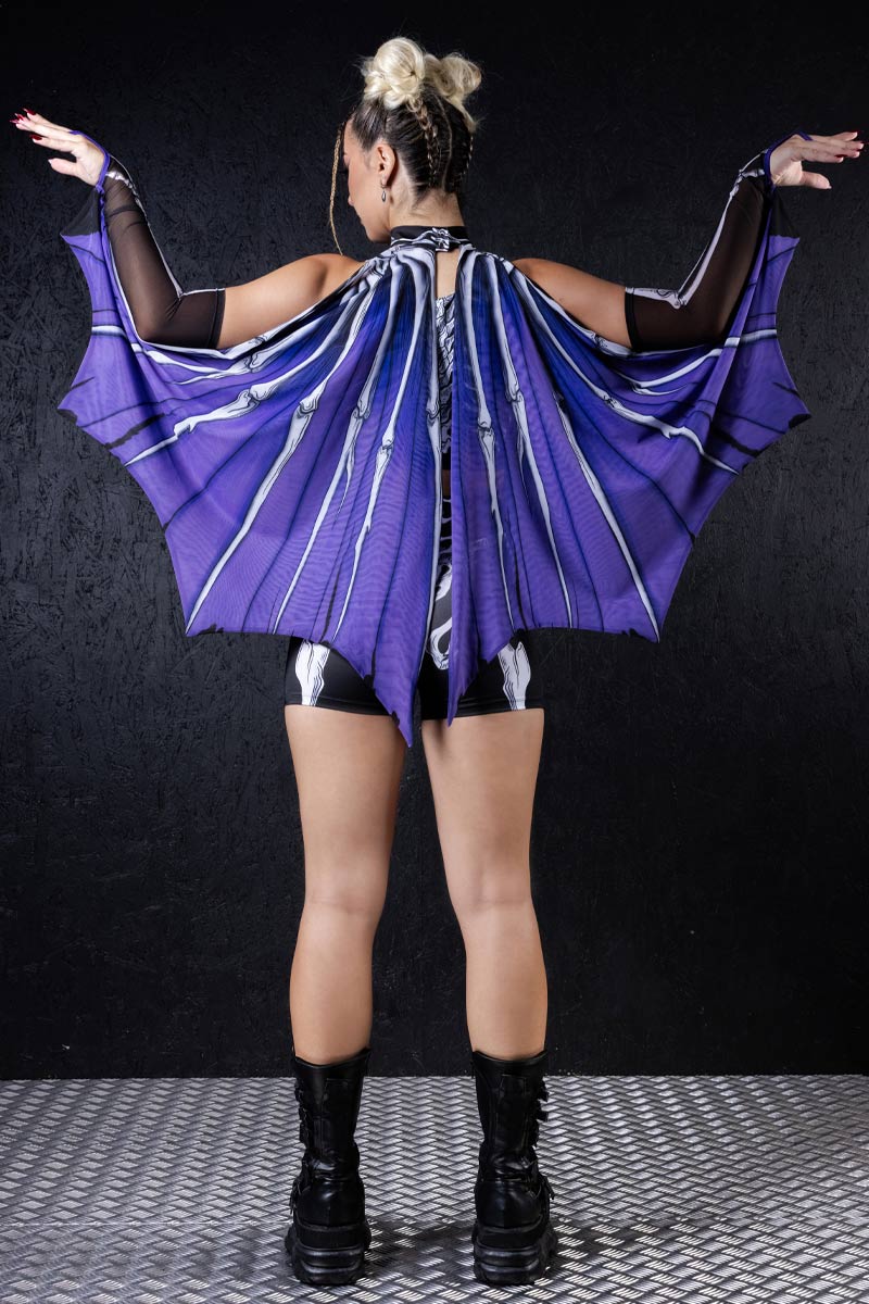 darkwing-skeleton-high-waisted-shorts-back-view