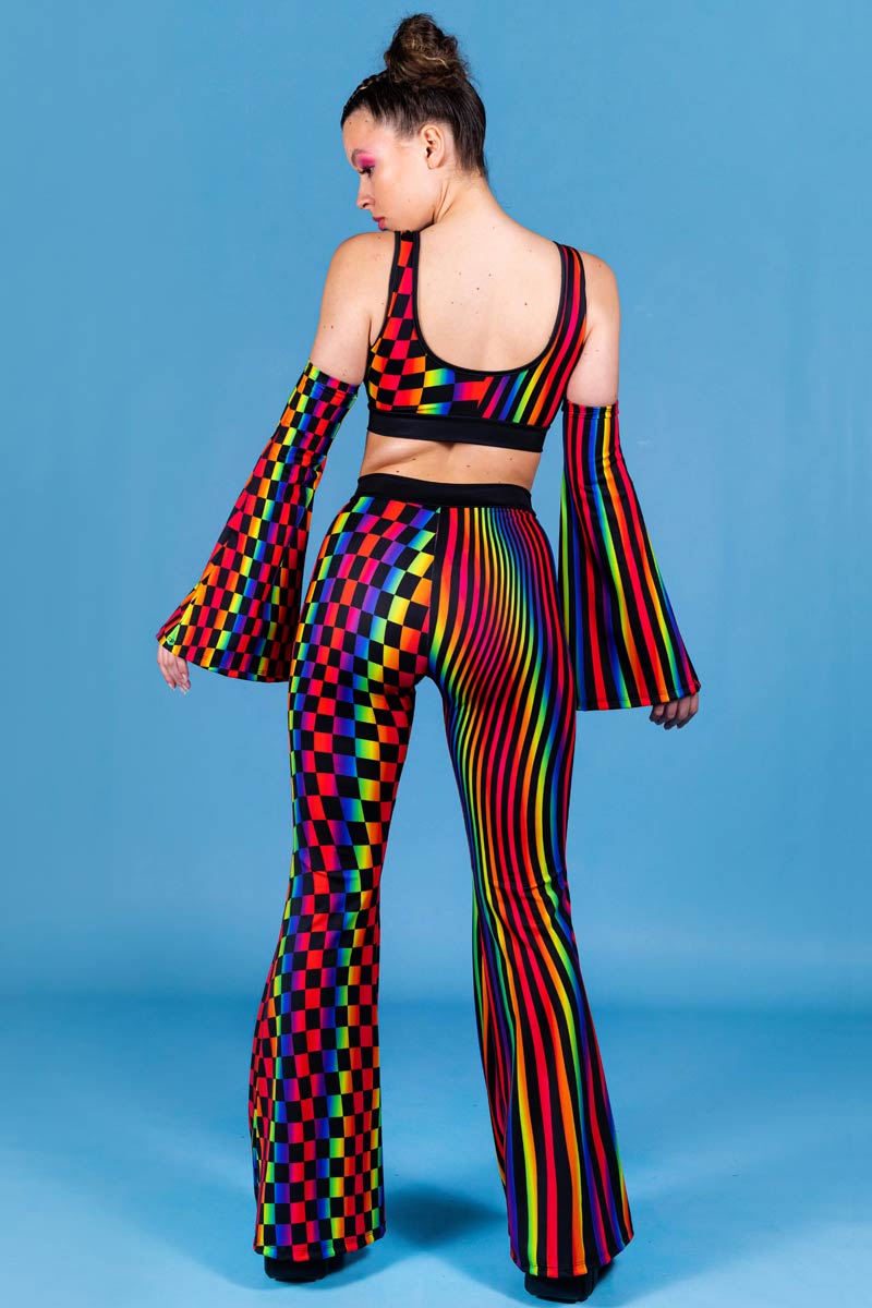 Disco Duality Bell Bottoms Set Back View