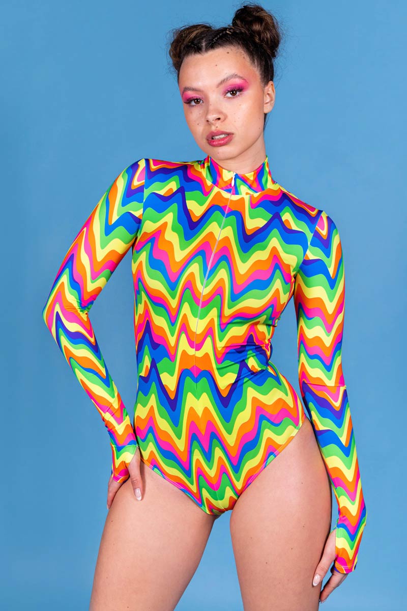 Rainbow Striped Bodysuit, Rainbow Bodysuit 