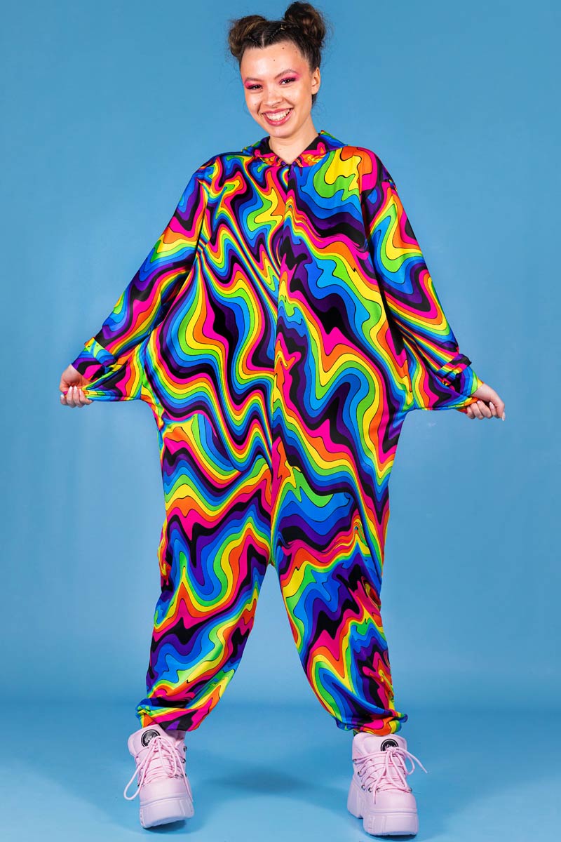 Groovy Unicorn Rave Onesie for Pride Festivals Devil Walking