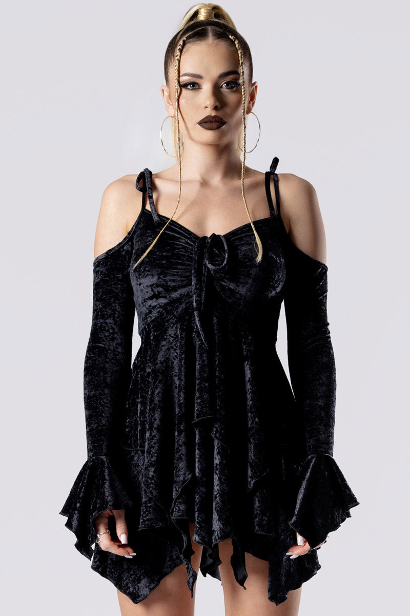 black fairy dress Dark Night Black Fairy Slip Dress