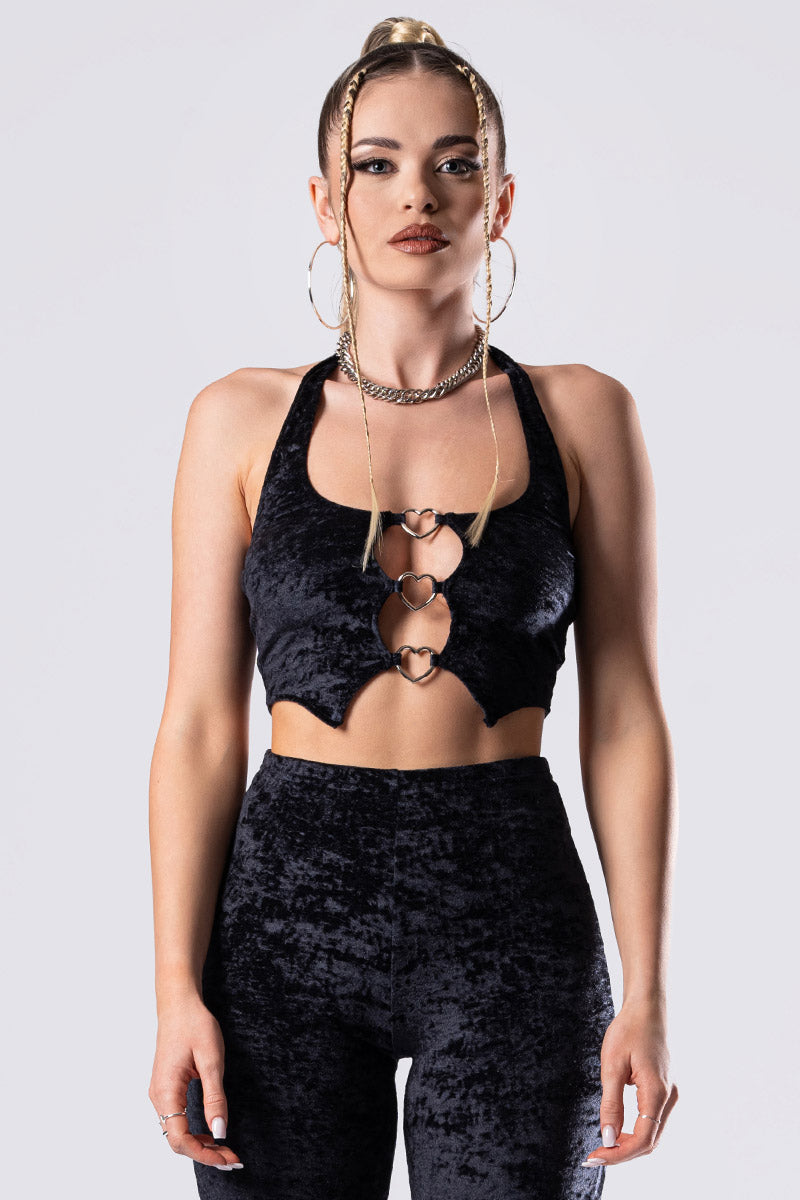 obsidian-muse-flare-pants-set-close-view-black-velvet