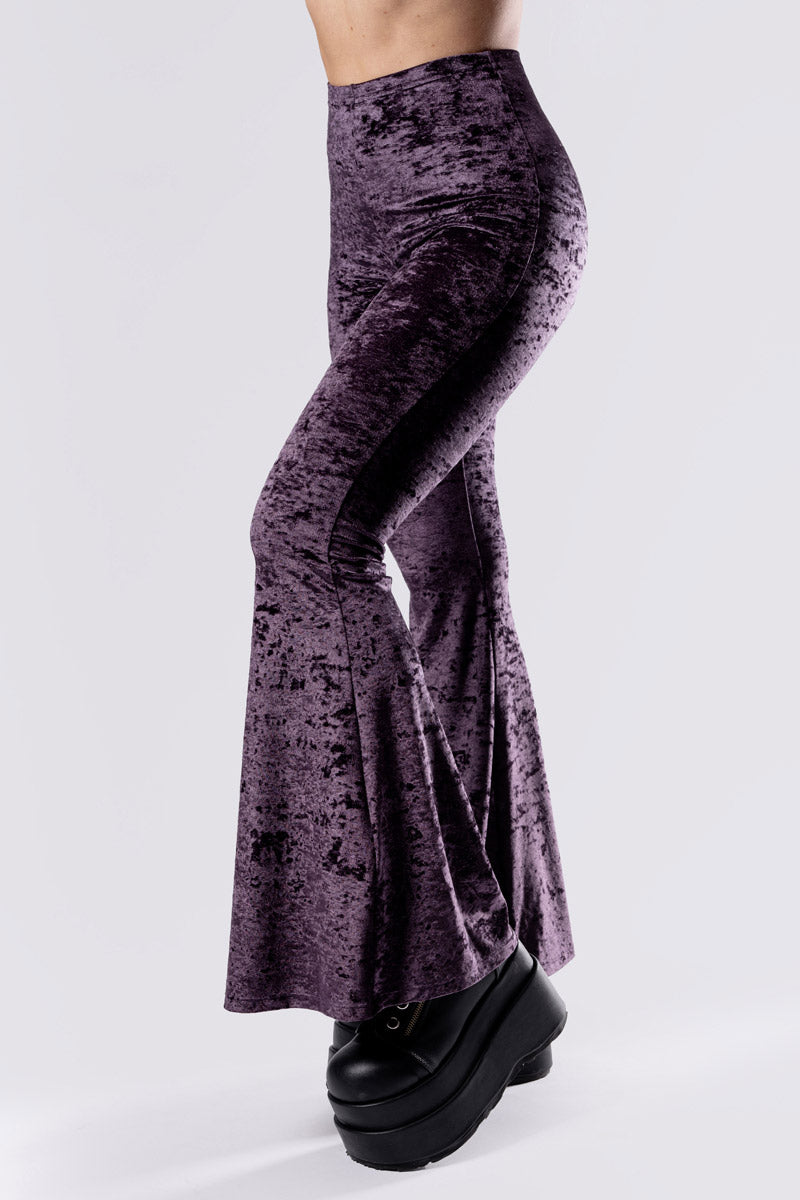 purple-smoke-flare-pants-purple-velvet-close-side-view