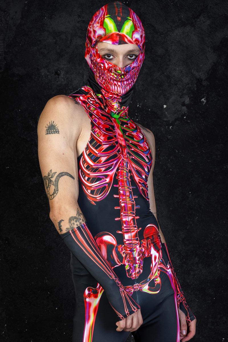 Ruby Skeleton Sleeveless Costume for Men Front View