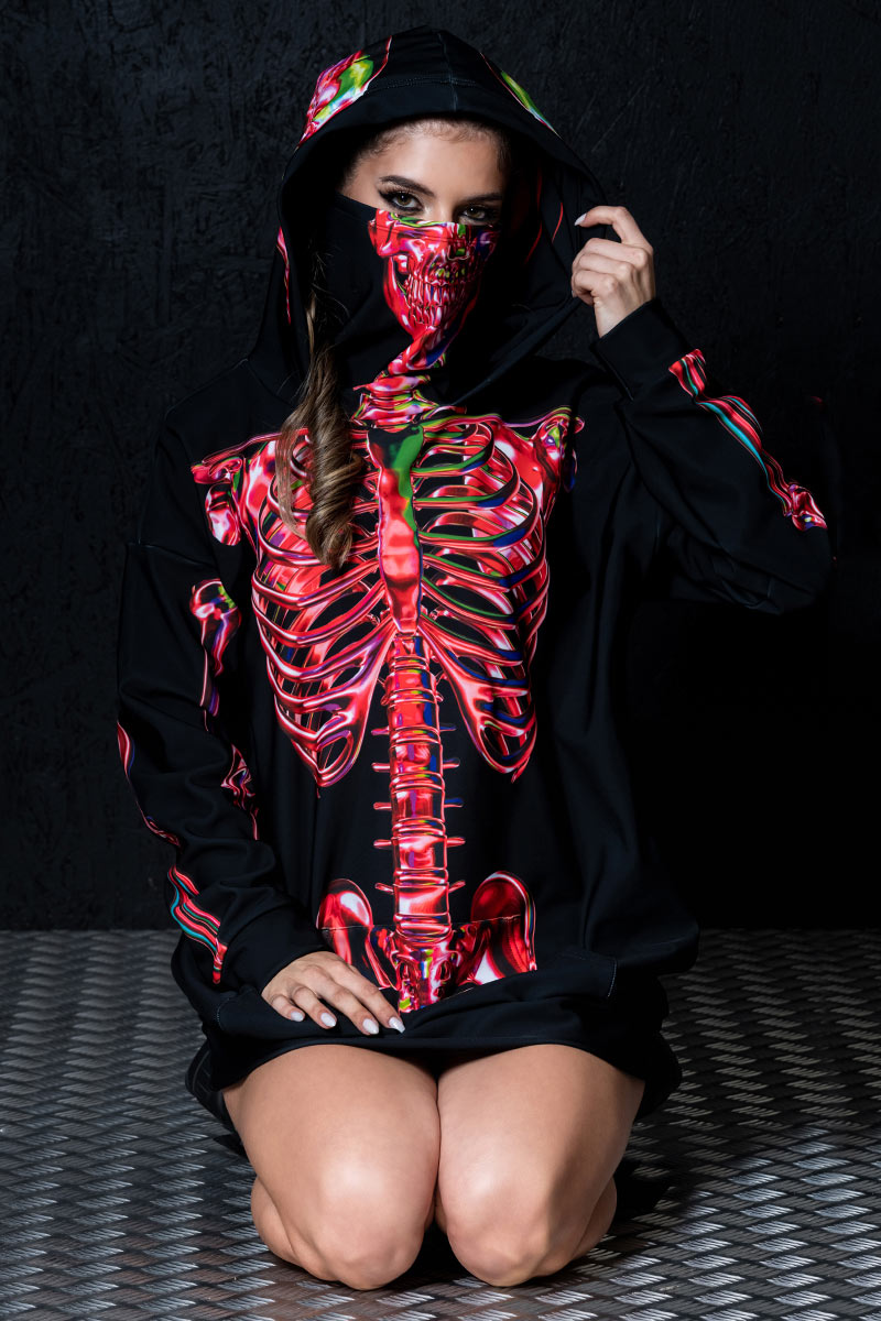 Oversized skeleton hoodie sale