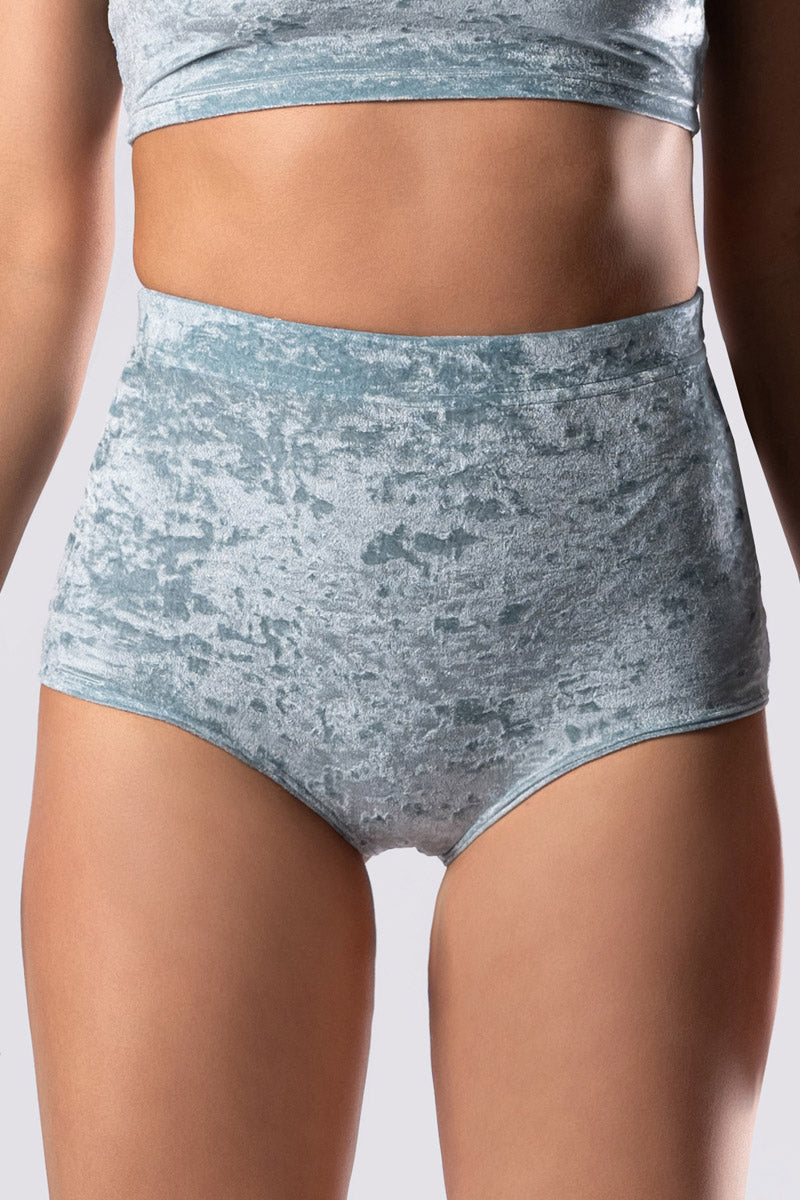 Sea Foam Booty Shorts - Light Blue Velvet
