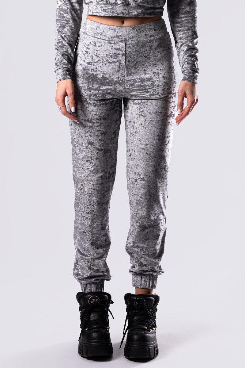 silver-fox-joggers-set-grey-velvet-close-view
