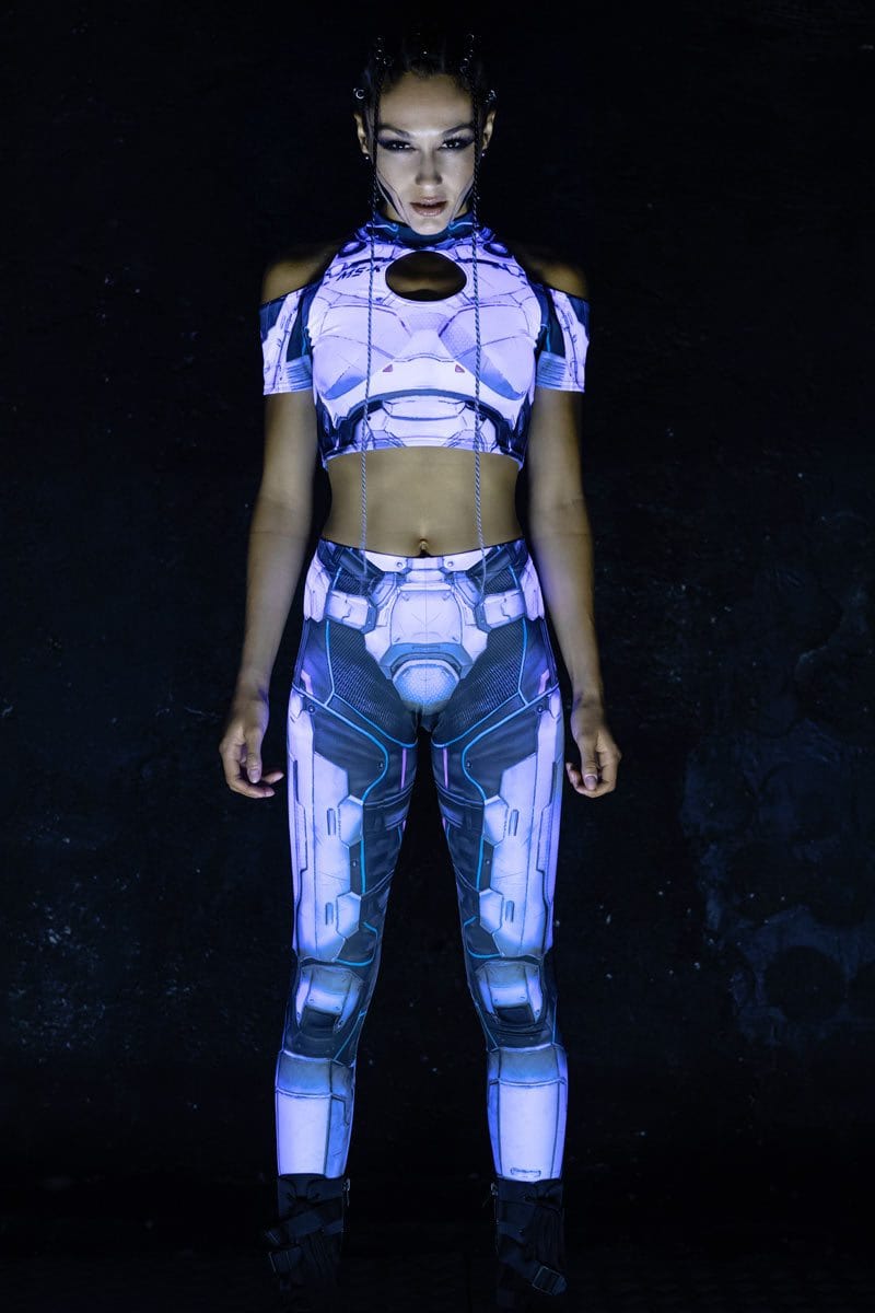 Cyber Soldier Leggings Front View