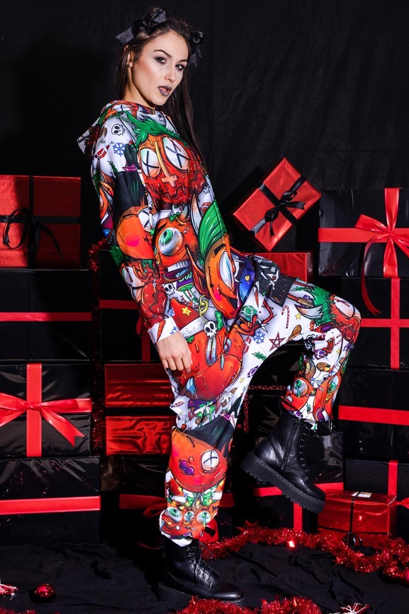 Christmas Madness Hood Onesie Side View