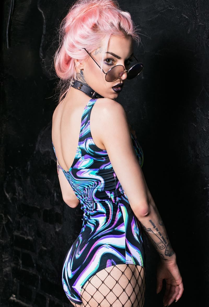 Digital One Piece Swimsuit Side View