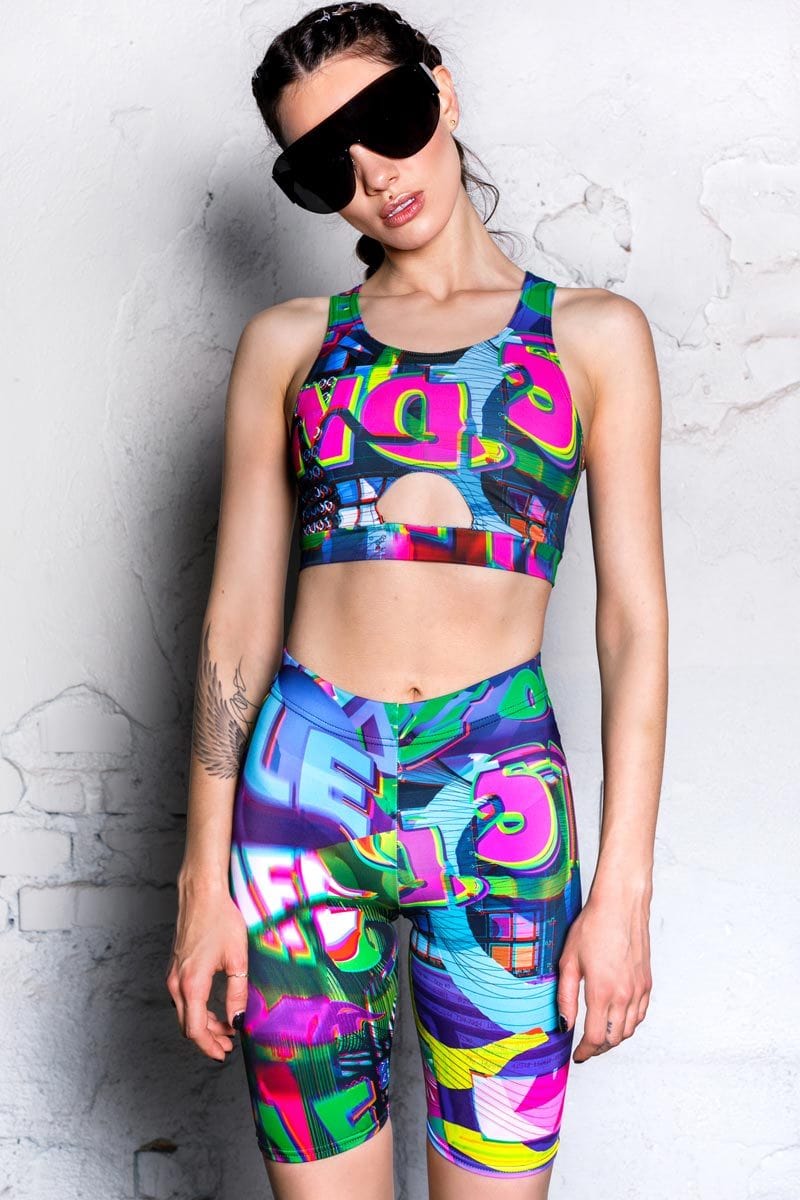 Source Code Biker Shorts Front View