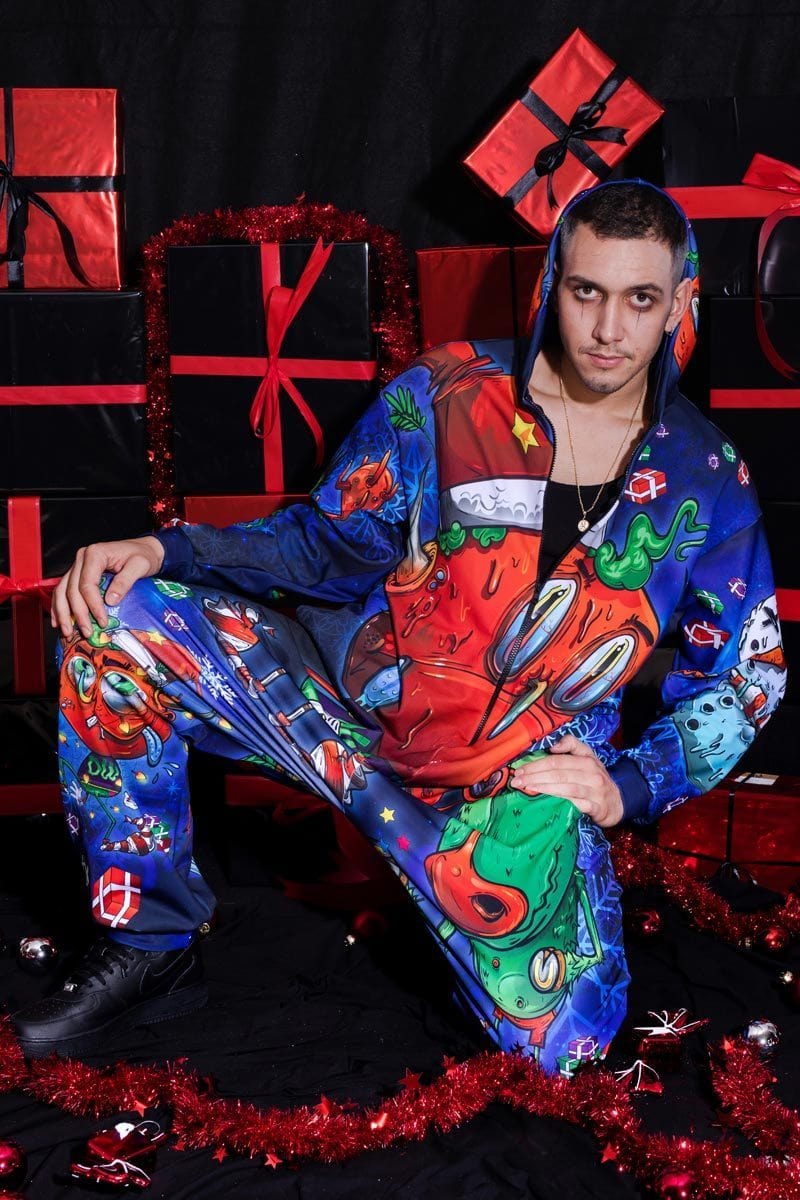 Grumpy Devil Onesie for Men Close View