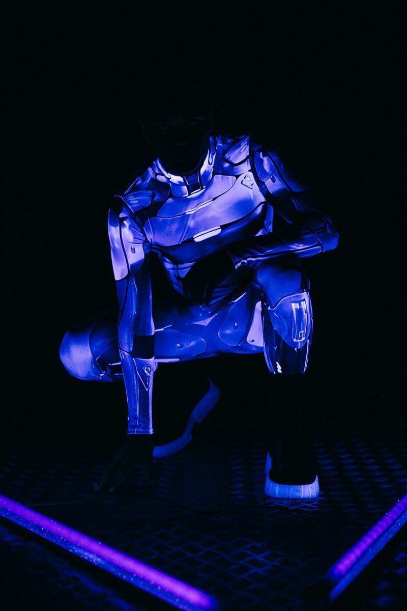 Mr Cyber Male Sci-Fi Costume Close View