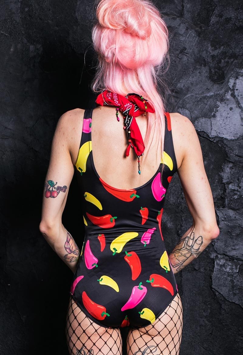 Hot Chili Peppers One Piece Swimsuit Back View