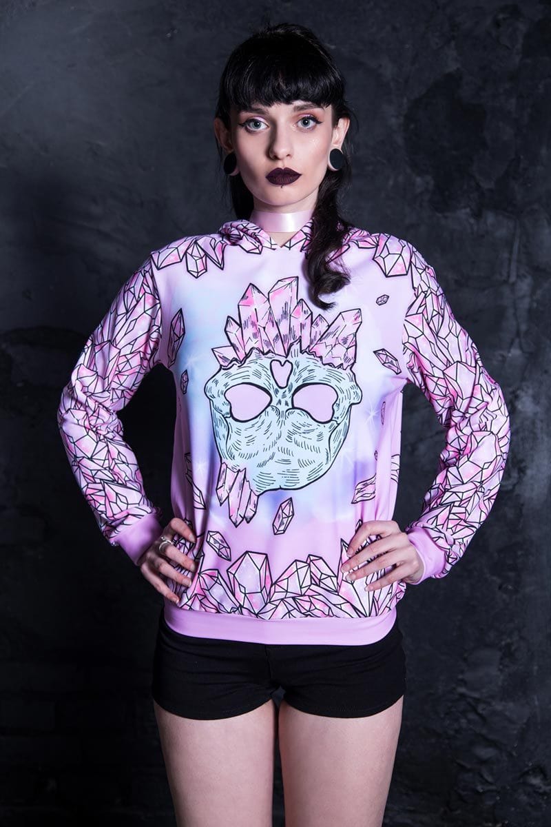 Pink Crystal Hoodie Front View