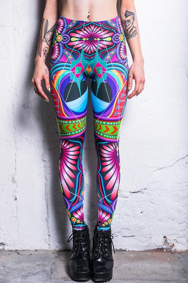 Fractal Leggings - Festival Fashion, Trippy Psychedelic Clothing