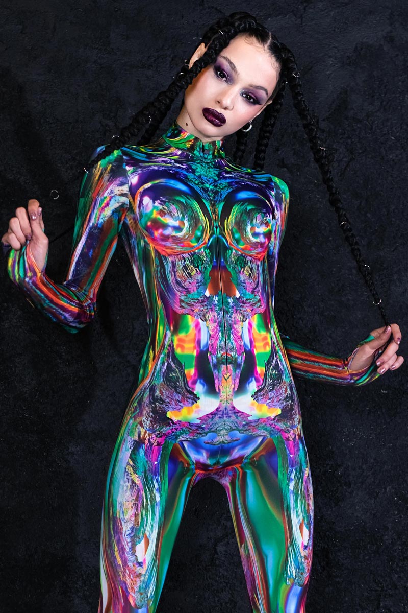 Women Multichrome Skin Sci-fi Costume | Devil Walking Women Multichrome Skin Sci-fi Costume | Devil Walking
