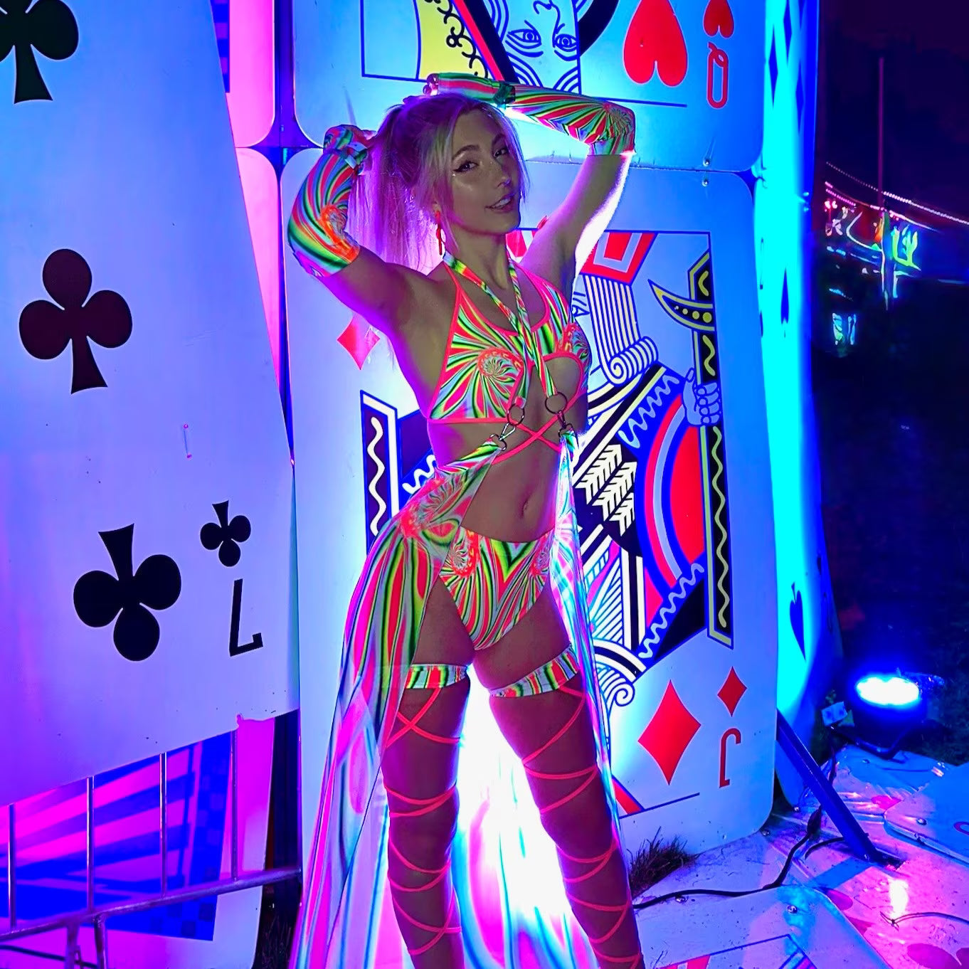 girt wearing a costume at Beyond Wonderland festival