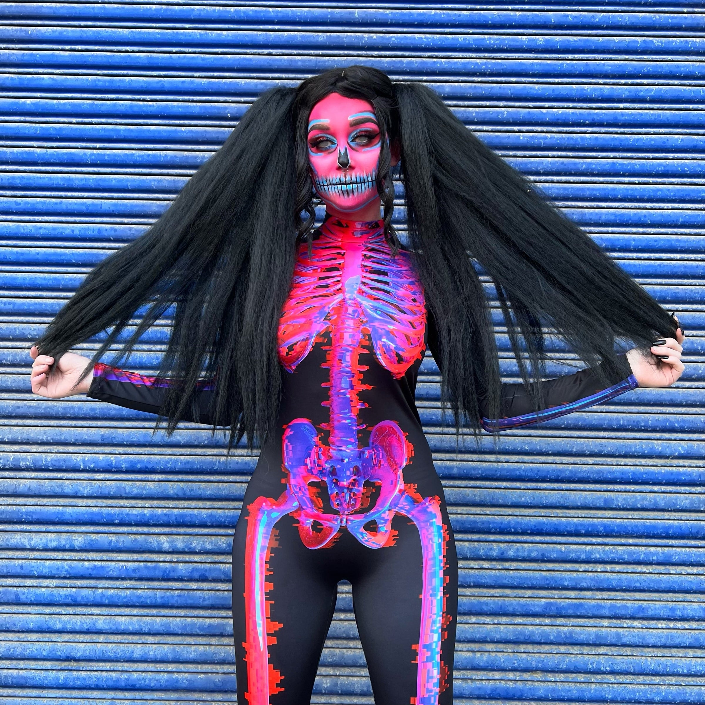 halloween skeleton costume for women in pink