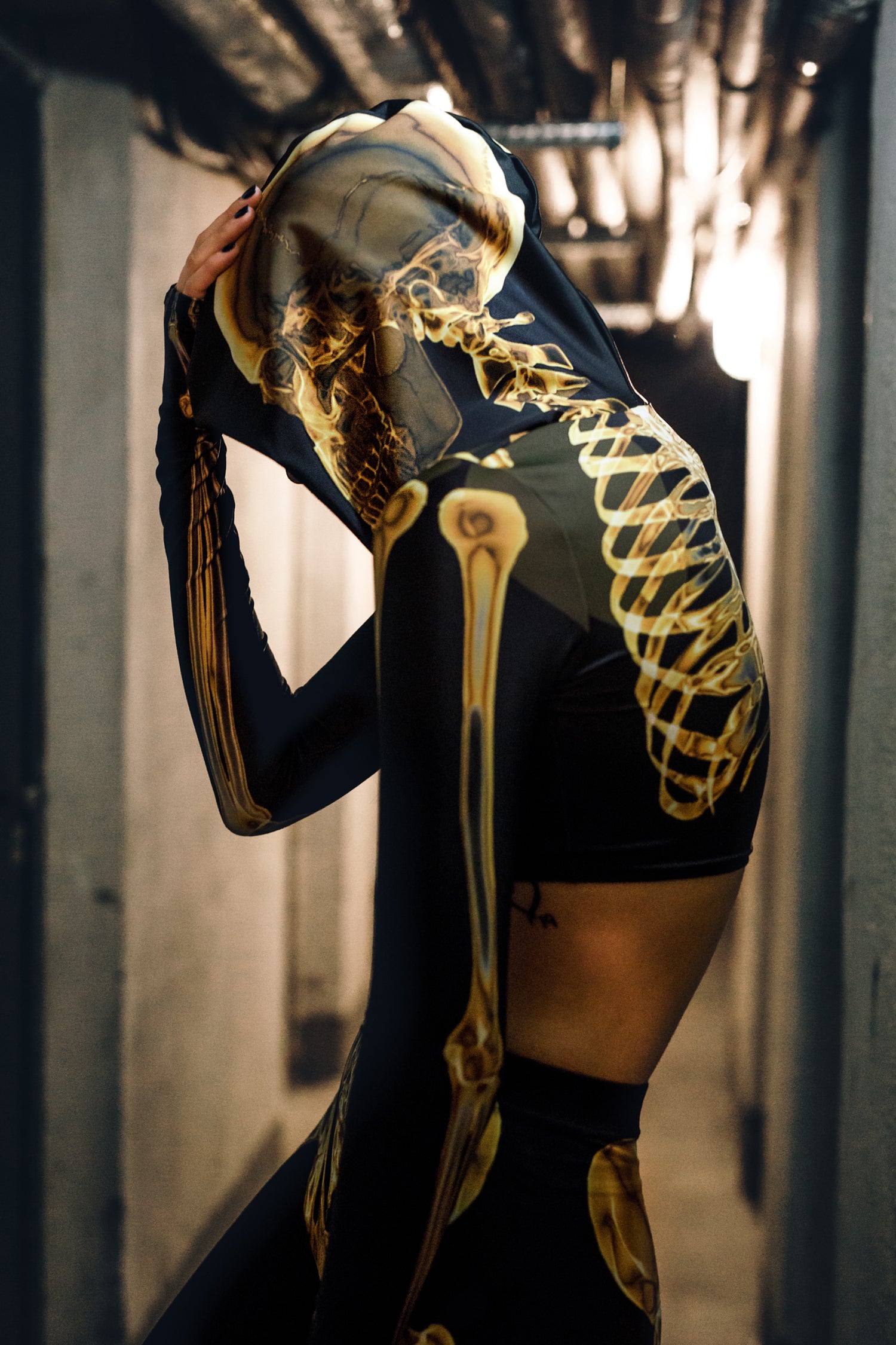 gold skeleton halloween costume for women