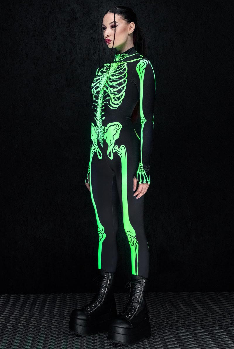 green skeleton dress Queen of Sparkles