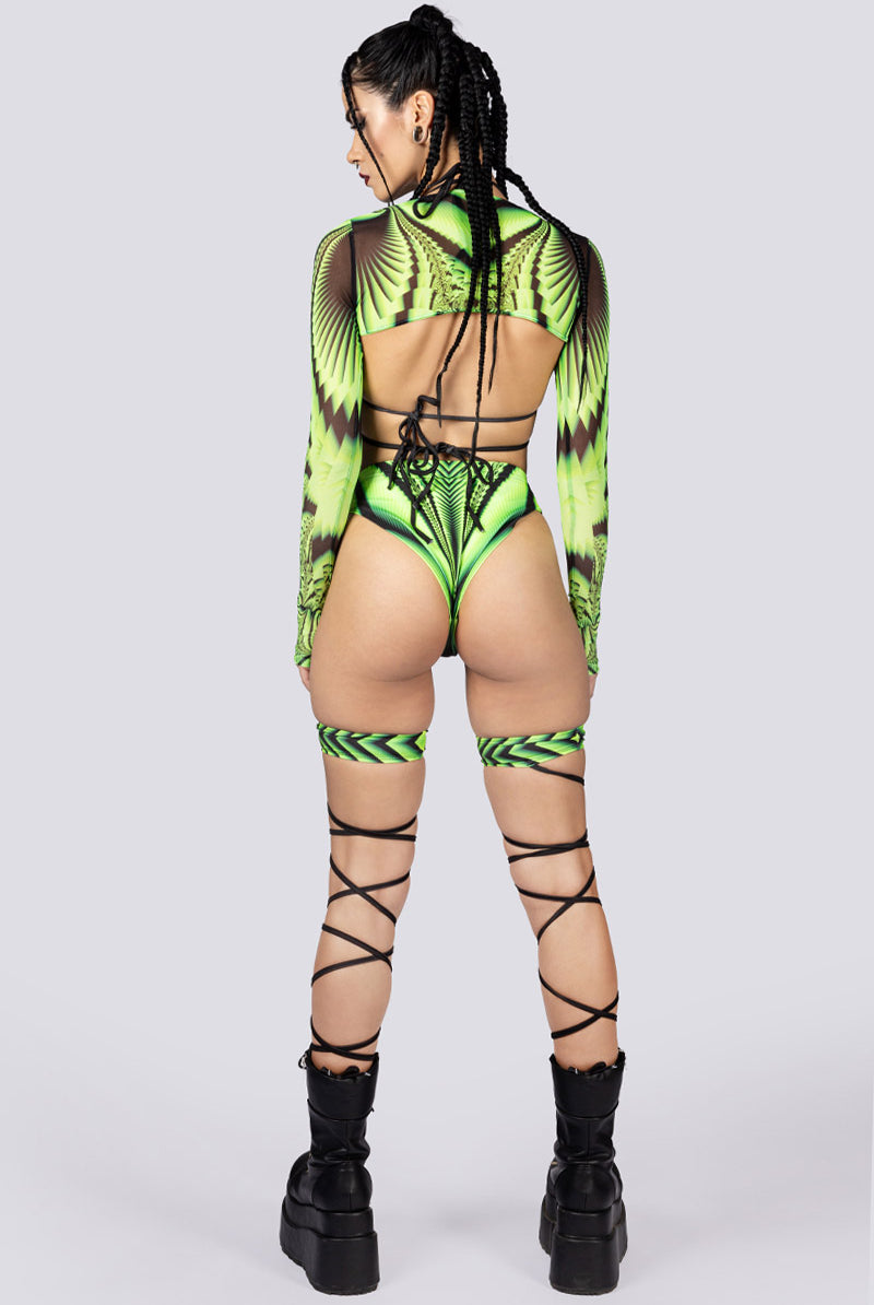 Acidia High Cut Booty Shorts Full Back View