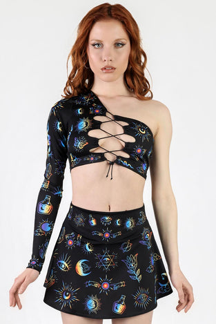 Rave Outfit Alchemist'S Illusion High Waisted Skort Set Front View