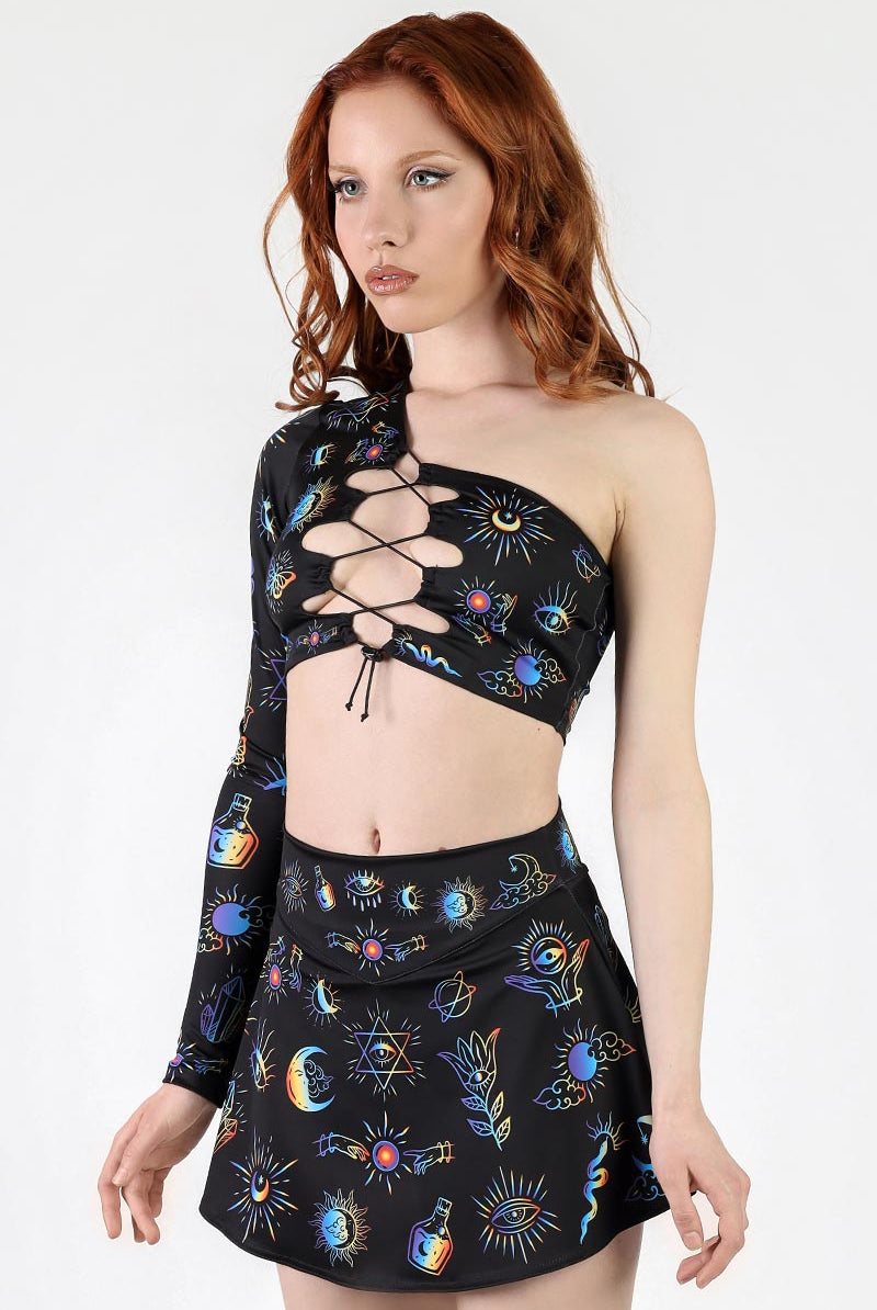 Alchemist's Illusion High Waisted Skort Side View