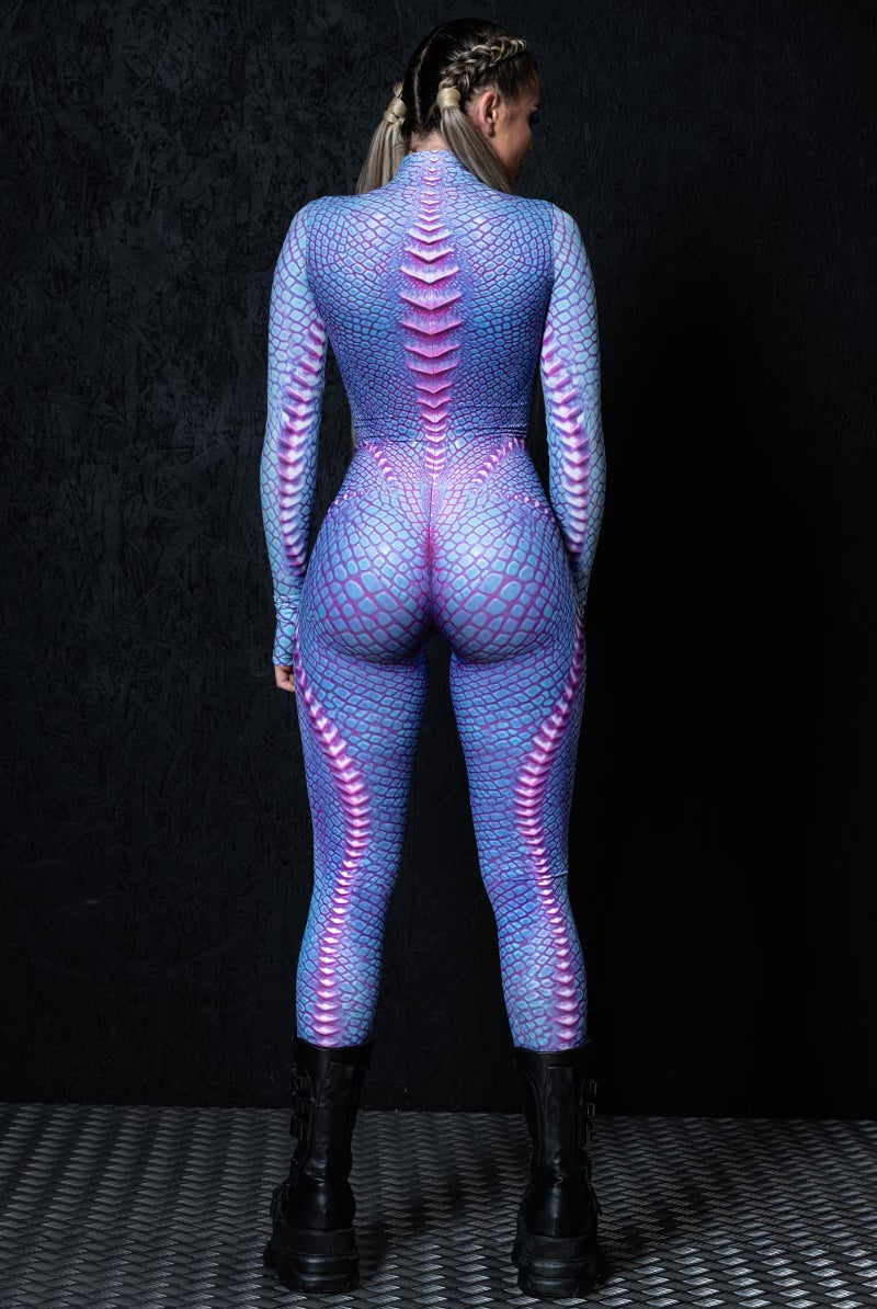 Aqua Reptile Costume Back View