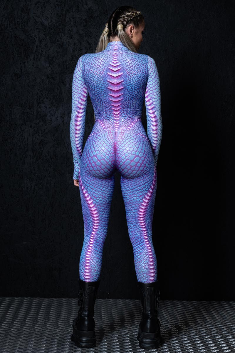 Aqua Reptile Costume Back View