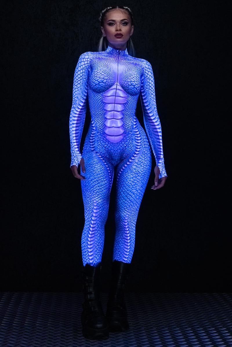 Aqua Reptile Costume UV Full View