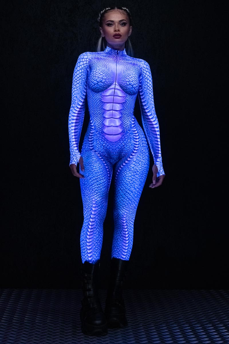 Aqua Reptile Costume UV Full View