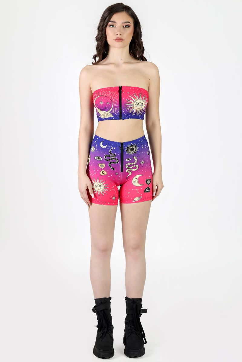 Astral Awakening Front Zip Tube Top Full View