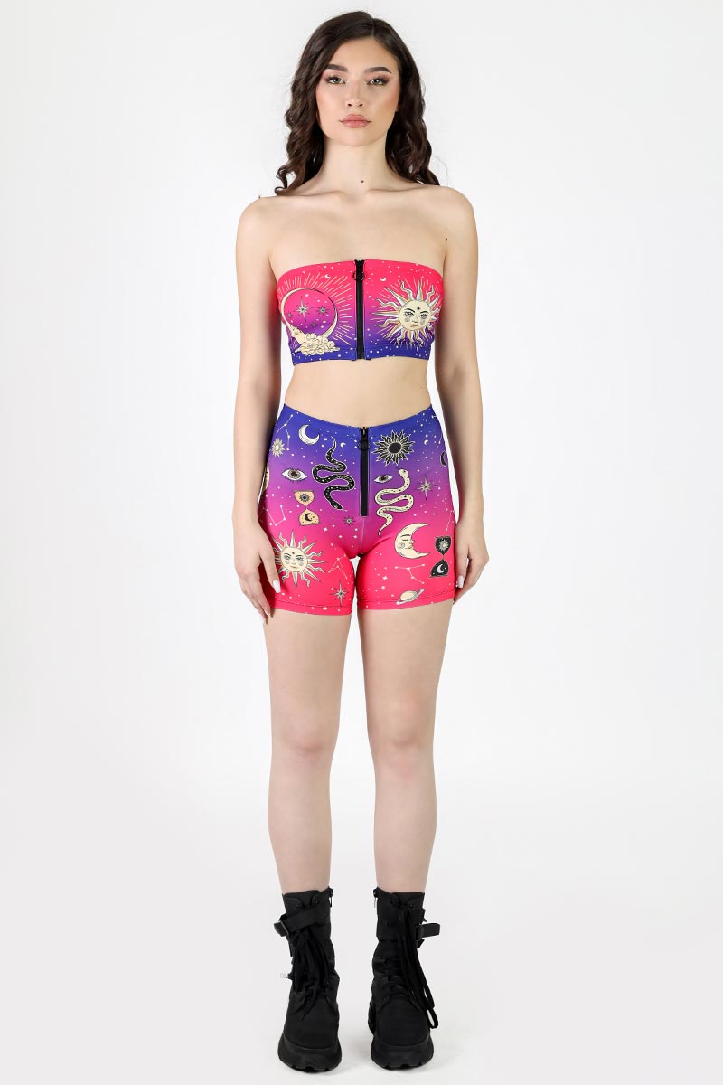 Astral Awakening Front Zip Tube Top Full View