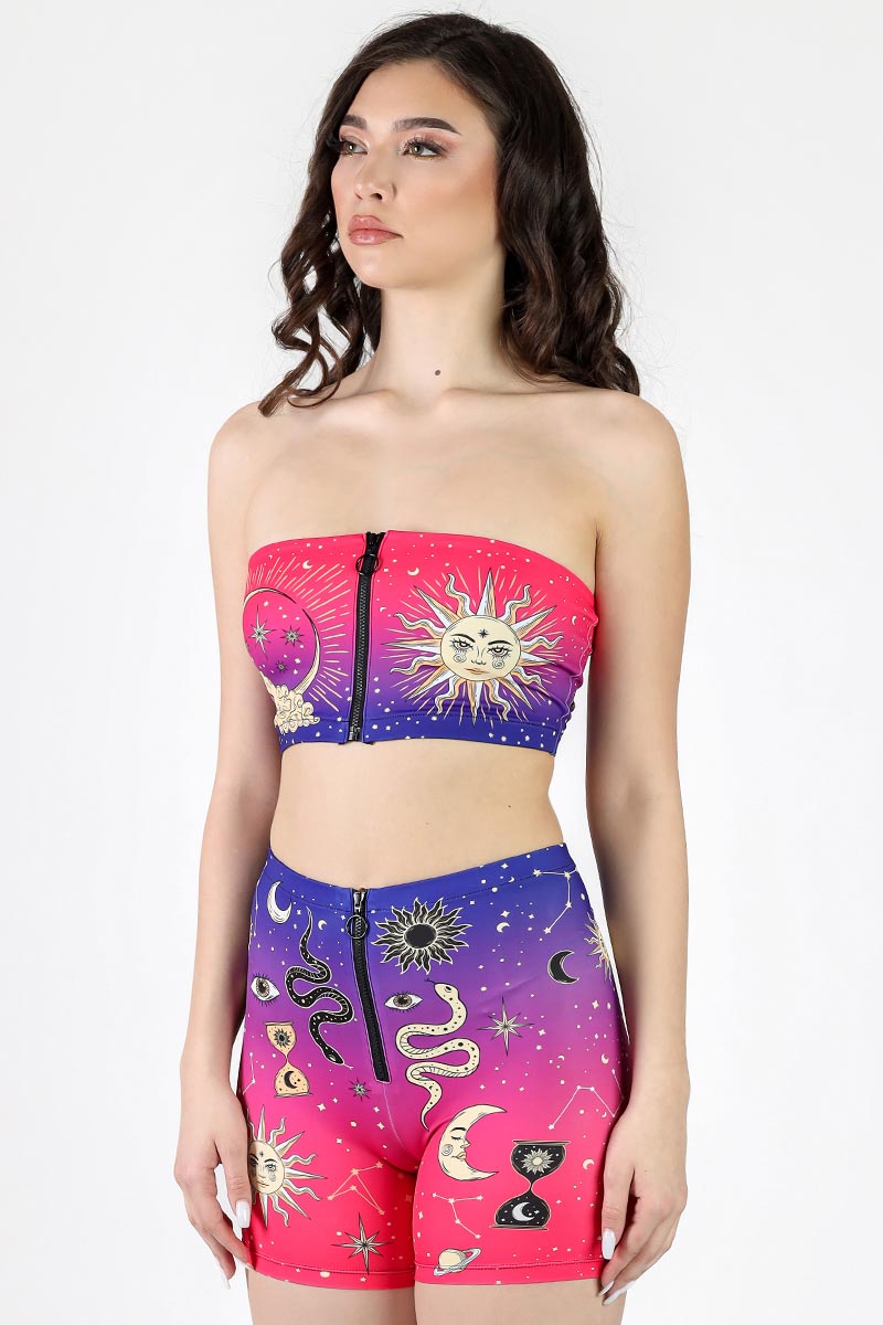 Astral Awakening Front Zip Tube Top Side View