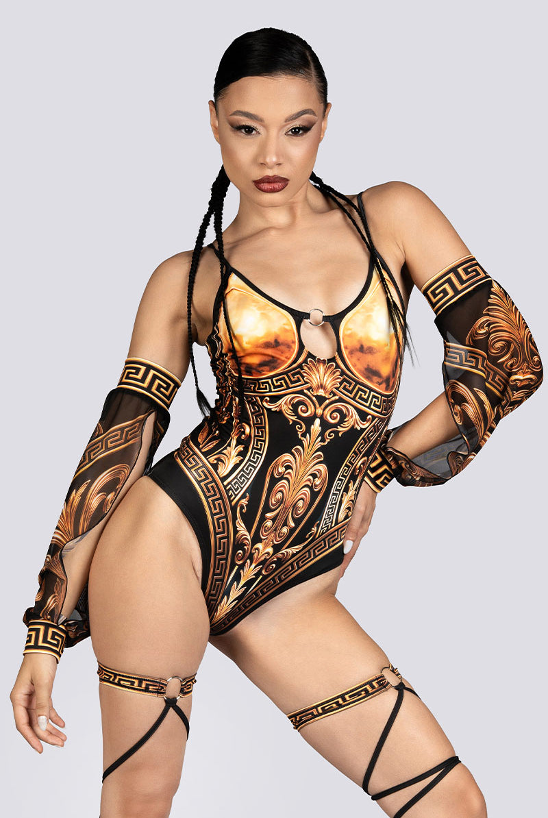 Athena Keyhole Strappy Bodysuit Halloween Costume