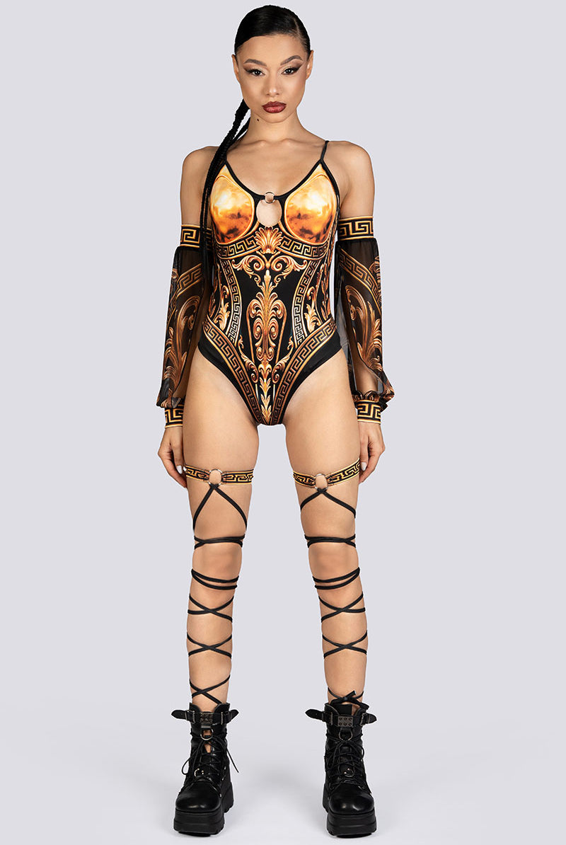 Athena Keyhole Strappy Bodysuit Sexy Halloween Costume