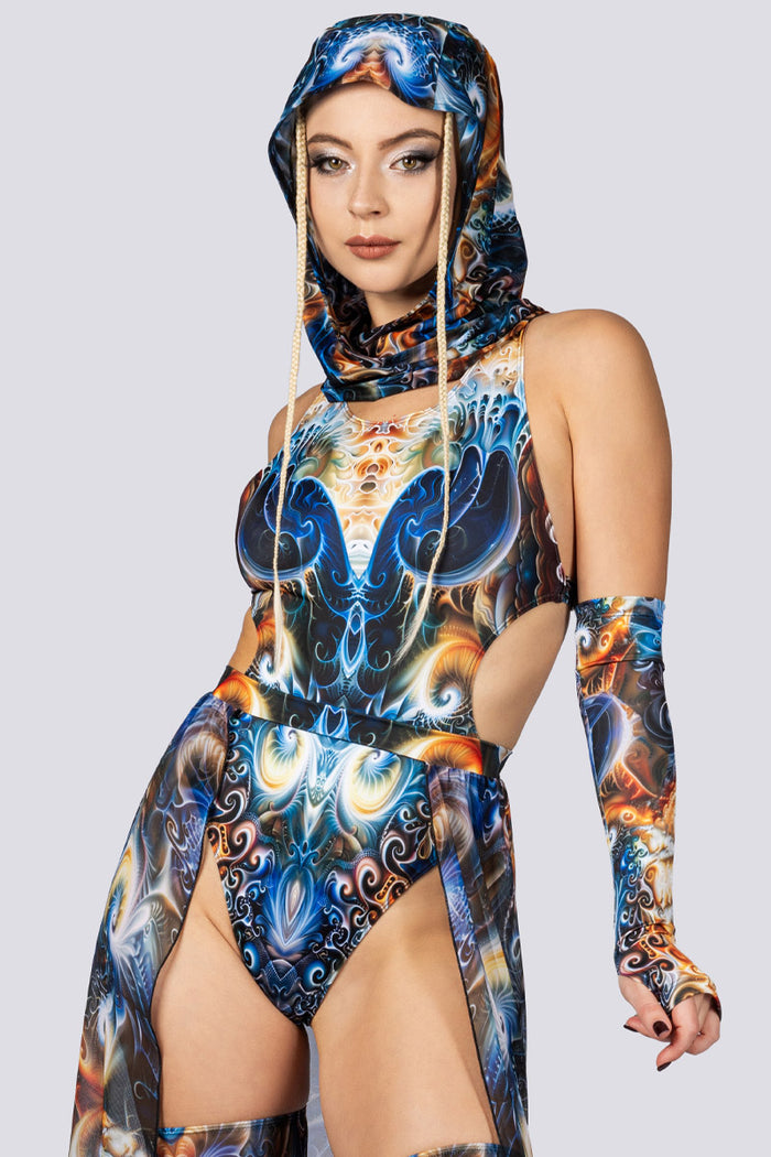 Rave Outfit Atlantis High Cut Bodysuit Close View