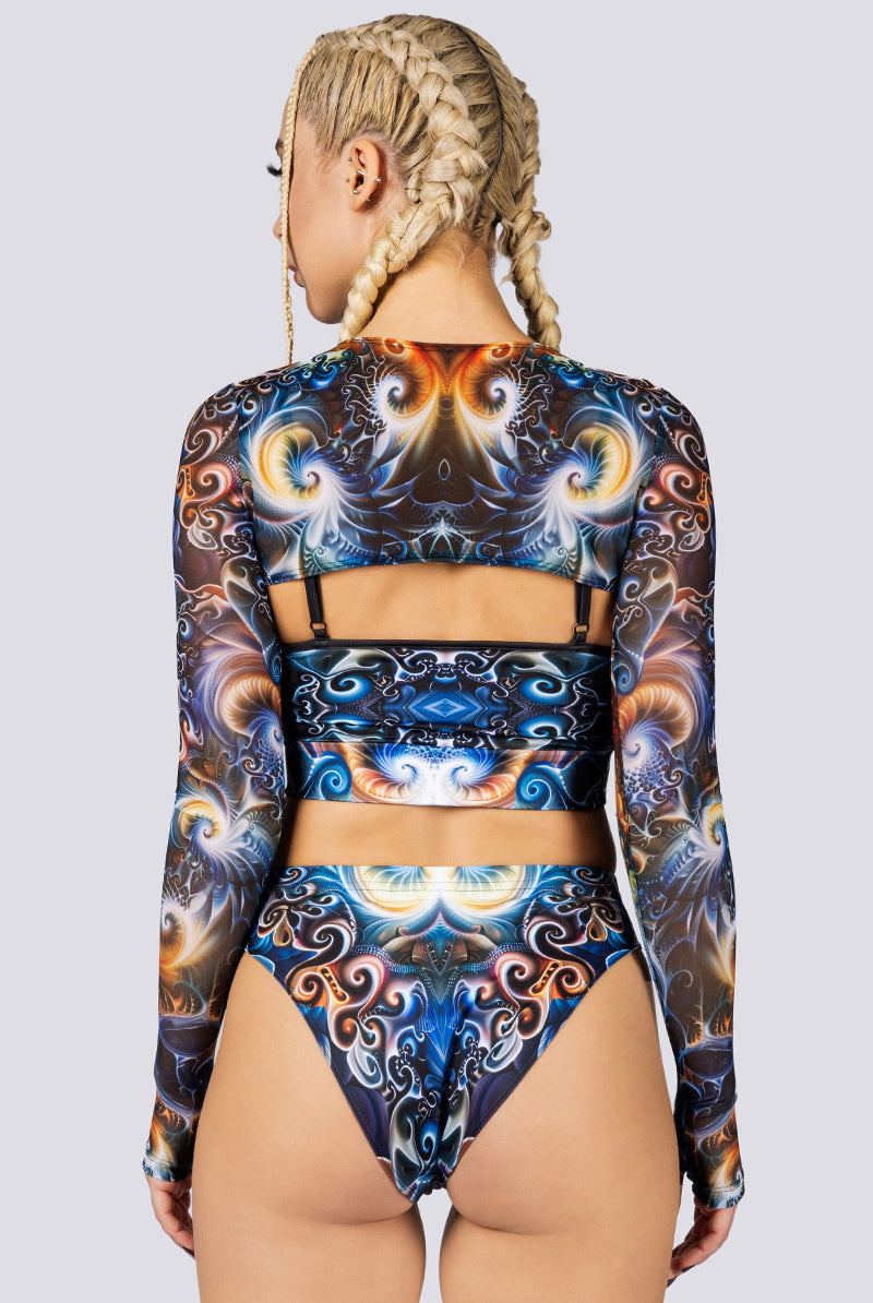 Atlantis High Cut Booty Shorts Back View