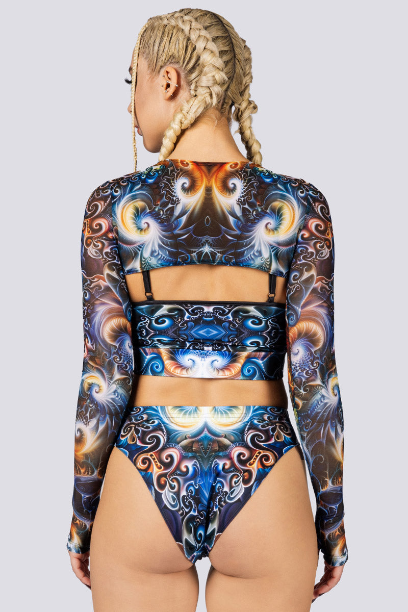 Atlantis High Cut Booty Shorts Back View