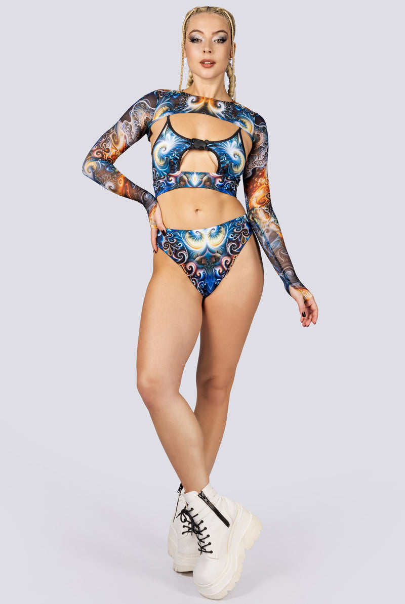 Atlantis High Cut Booty Shorts Front View