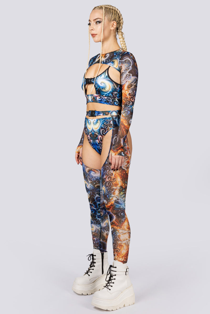 Atlantis High Cut Booty Shorts Full Side View