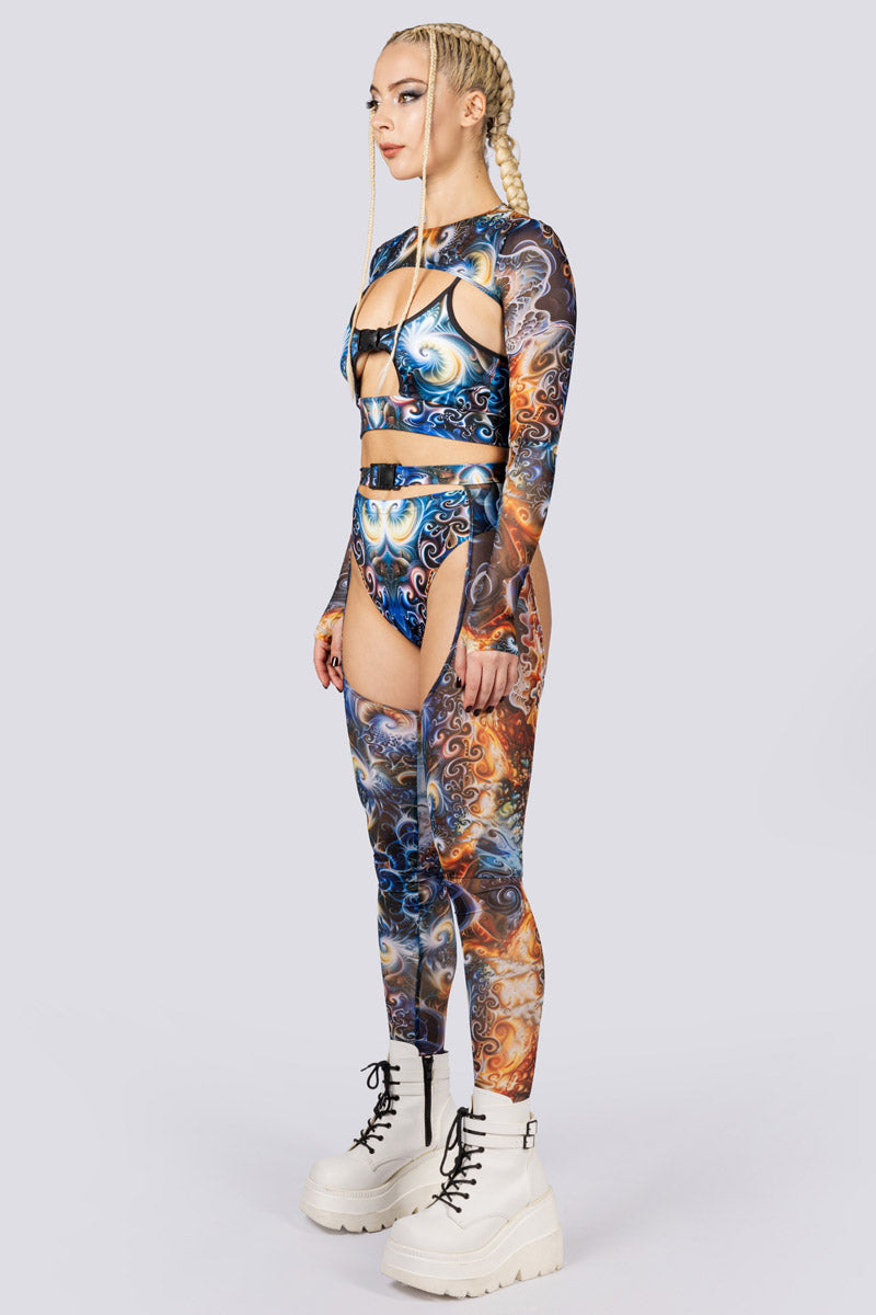 Atlantis High Cut Booty Shorts Full Side View