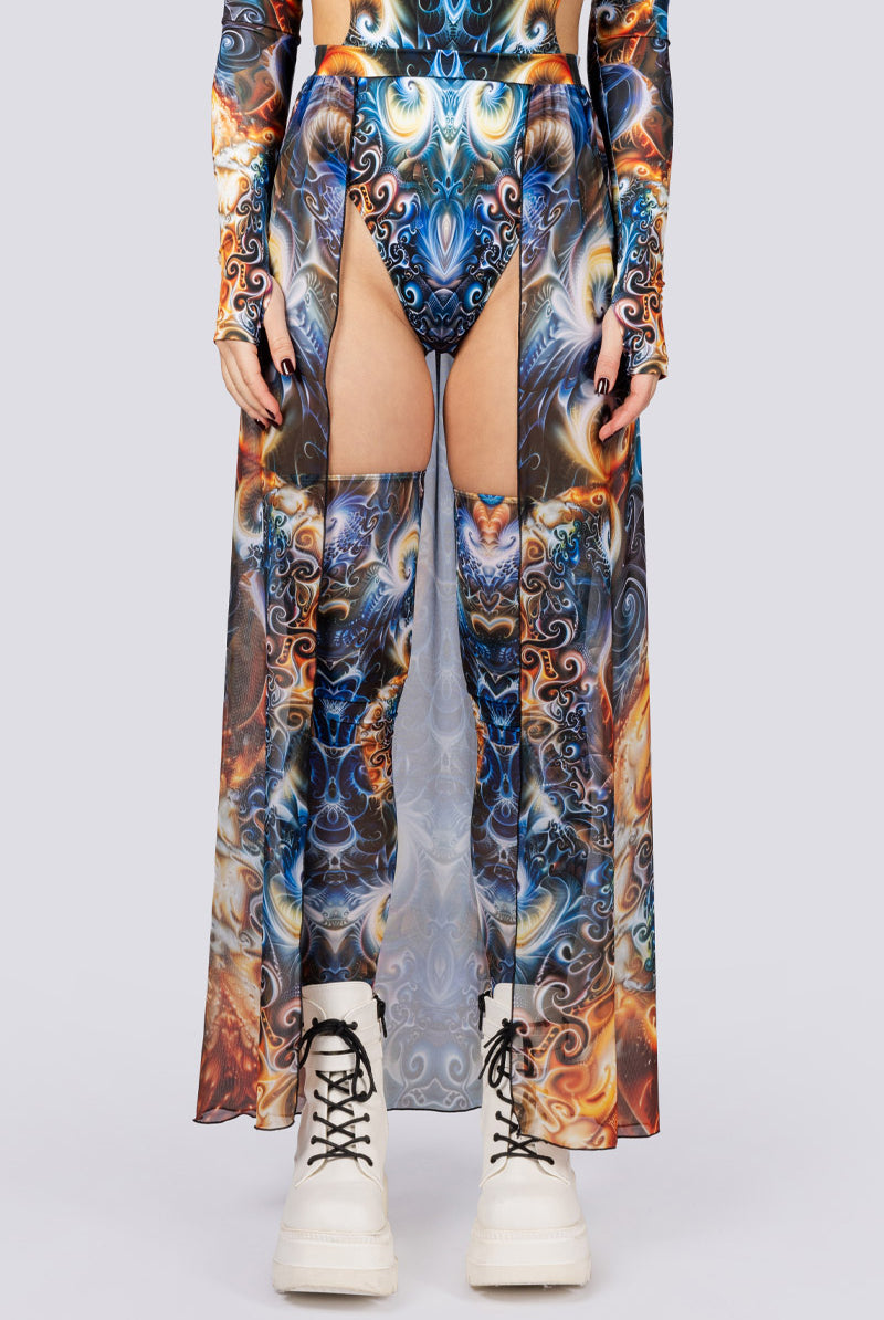 Atlantis Sheer Maxi Skirt Close View