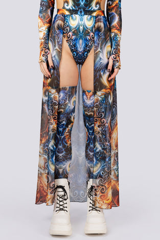 Atlantis Sheer Maxi Skirt Close View
